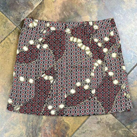 Ivy Jane Geometric Print Button Embellished Pockets Skirt 4 - Picture 7 of 7